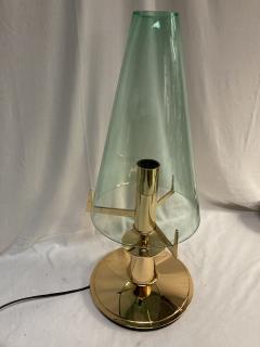  Fontana Arte 1980s Brass and glass lamp attributed to Fontana Art  - 3921875