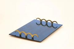  Fontana Arte Blue glass and brass tray - 3726398