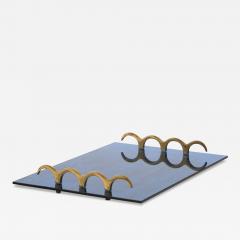  Fontana Arte Blue glass and brass tray - 3727985