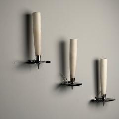  Fontana Arte Fontana Arte Attr Italian Mid Century Modern Wall Sconces Chrome Glass - 3858076