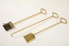  Fontana Arte Fontana Arte Brass And Glass Modernist Italian Fireplace Tools - 3799318