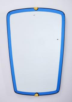  Fontana Arte Fontana Arte Elegant Mirror in Blue Glass with Bronze Mounts Italy 1950s - 4025000