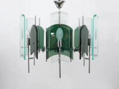  Fontana Arte Fontana Arte Style Huge Mid Century Glass Chandelier Italy 1960s - 4047035