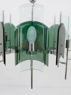  Fontana Arte Fontana Arte Style Huge Mid Century Glass Chandelier Italy 1960s - 4047039