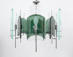  Fontana Arte Fontana Arte Style Huge Mid Century Glass Chandelier Italy 1960s - 4047051