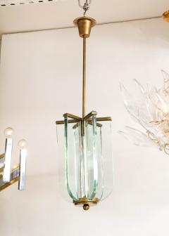 Fontana Arte FontanaArte 1950s Fontana Arte Attributed Brass And Glass Pendant - 3226974