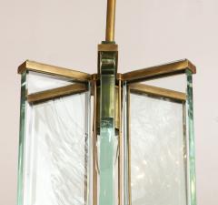  Fontana Arte FontanaArte 1950s Fontana Arte Attributed Brass And Glass Pendant - 3226976