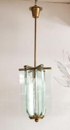  Fontana Arte FontanaArte 1950s Fontana Arte Attributed Brass And Glass Pendant - 3226978