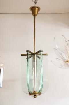  Fontana Arte FontanaArte 1950s Fontana Arte Attributed Brass And Glass Pendant - 3226984