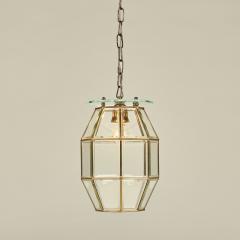  Fontana Arte FontanaArte 1960s Italian beveled glass and brass pendant lantern attributed to Fontana Arte - 4359852