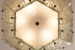  Fontana Arte FontanaArte Brass and hand faceted glass pendant lamp attributed to FontanaArte Italy 1960s - 4205767