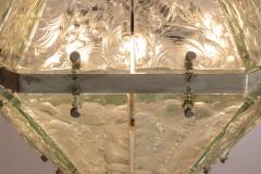  Fontana Arte FontanaArte Brass and hand faceted glass pendant lamp attributed to FontanaArte Italy 1960s - 4205776