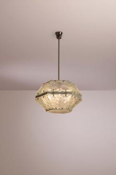  Fontana Arte FontanaArte Brass and hand faceted glass pendant lamp attributed to FontanaArte Italy 1960s - 4205820