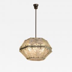  Fontana Arte FontanaArte Brass and hand faceted glass pendant lamp attributed to FontanaArte Italy 1960s - 4207836