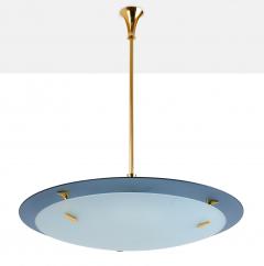  Fontana Arte FontanaArte Fontana Arte Blue Glass Pendant Chandelier Italy 1950s - 4517789
