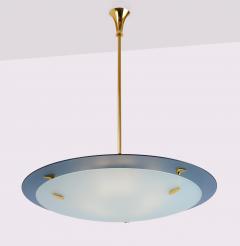  Fontana Arte FontanaArte Fontana Arte Blue Glass Pendant Chandelier Italy 1950s - 4517793