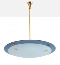 Fontana Arte FontanaArte Fontana Arte Blue Glass Pendant Chandelier Italy 1950s - 4575726