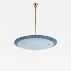  Fontana Arte FontanaArte Fontana Arte Blue Glass Pendant Chandelier Italy 1950s - 4575731