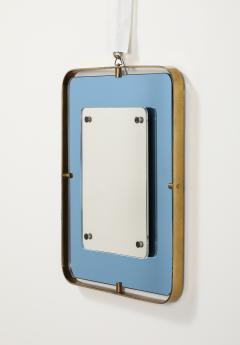  Fontana Arte FontanaArte Fontana Arte Blue Glass and Brass Wall Mirror circa 1950 - 3928077