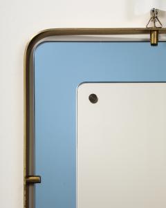  Fontana Arte FontanaArte Fontana Arte Blue Glass and Brass Wall Mirror circa 1950 - 3928084