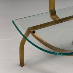  Fontana Arte FontanaArte Fontana Arte Italian Mid Century Modern Magazine Rack Brass Glass 1970s - 3849679