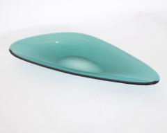  Fontana Arte FontanaArte Fontana Arte Italian Oval Elongated Curved Glass Dish Centerpiece - 3050393