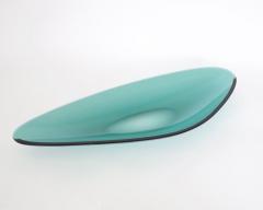  Fontana Arte FontanaArte Fontana Arte Italian Oval Elongated Curved Glass Dish Centerpiece - 3050409