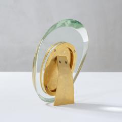  Fontana Arte FontanaArte Fontana Arte Oval Photo Frame in Glass and Brass 50s - 3220283