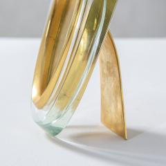  Fontana Arte FontanaArte Fontana Arte Oval Photo Frame in Glass and Brass 50s - 3220287