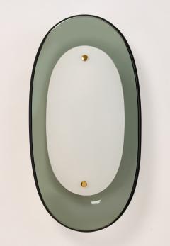  Fontana Arte FontanaArte Fontana Arte Pair of Oval Colored Glass Sconces Italy 1960s - 4487391