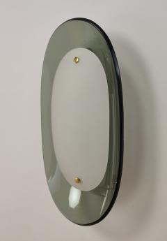  Fontana Arte FontanaArte Fontana Arte Pair of Oval Colored Glass Sconces Italy 1960s - 4487394