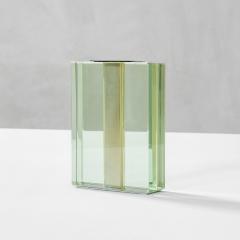  Fontana Arte FontanaArte Fontana Arte Soliflore Vase Mod 2393 in Crystal Nickeled Brass 50s - 3124700