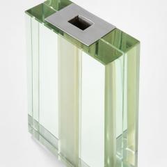  Fontana Arte FontanaArte Fontana Arte Soliflore Vase Mod 2393 in Crystal Nickeled Brass 50s - 3124704