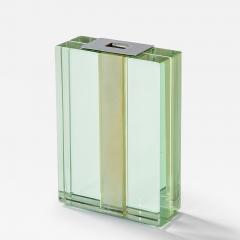  Fontana Arte FontanaArte Fontana Arte Soliflore Vase Mod 2393 in Crystal Nickeled Brass 50s - 3130734