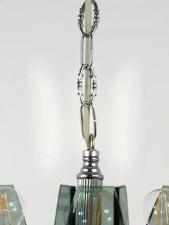 Fontana Arte FontanaArte Fontana Arte Style Glass Chrome Chandelier Pendant Light by Veca Murano Italy - 4067400