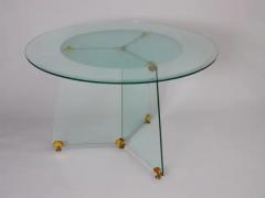  Fontana Arte FontanaArte Glass and brass circular table - 3637792