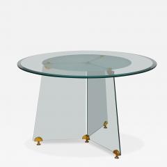  Fontana Arte FontanaArte Glass and brass circular table - 3638085