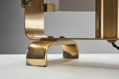  Fontana Arte FontanaArte Italian Curved Glass and Brass Table Lamp by Fontana Arte Attr Italy 1960s - 4080709