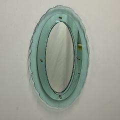  Fontana Arte FontanaArte Italian Mid Century Modern Fontana Arte Oval Glass Mirror or Plateau or Tray - 3015957