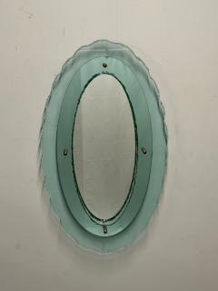  Fontana Arte FontanaArte Italian Mid Century Modern Fontana Arte Oval Glass Mirror or Plateau or Tray - 3015965