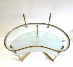  Fontana Arte FontanaArte Italian Midcentury Brass Satin Glass Vanity Writing Table Desk Fontana Arte - 4189506