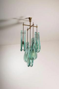  Fontana Arte FontanaArte Max Ingrand model 2338 glass and brass chandelier by Fontana Arte Italy 1960s - 3638974