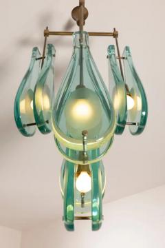  Fontana Arte FontanaArte Max Ingrand model 2338 glass and brass chandelier by Fontana Arte Italy 1960s - 3638998