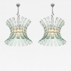  Fontana Arte FontanaArte Mid Century Scalloped Glass Chandeliers by Quattro Zero for Fontana Arte - 3907686