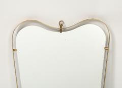  Fontana Arte FontanaArte Modernist Shaped Brass and Floating Glass Wall Mirror by Fontana Arte - 4745071