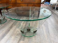  Fontana Arte FontanaArte Near Pair Italian Fontana Arte Attributed Glass And Bronze Tables - 4755741
