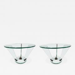  Fontana Arte FontanaArte Near Pair Italian Fontana Arte Attributed Glass And Bronze Tables - 4759034