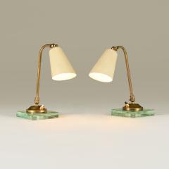 Fontana Arte FontanaArte Pair of Italian 1960s table lamps with square glass base in the style of Fontana - 4359859
