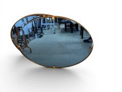  Fontana Arte FontanaArte Pair of blue glass mirrors and brass Att to Fontana Arte  - 4582409