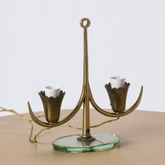  Fontana Arte FontanaArte Petite Glass and Brass Table Lamp att Fontana Arte Italy 1950s - 3482758